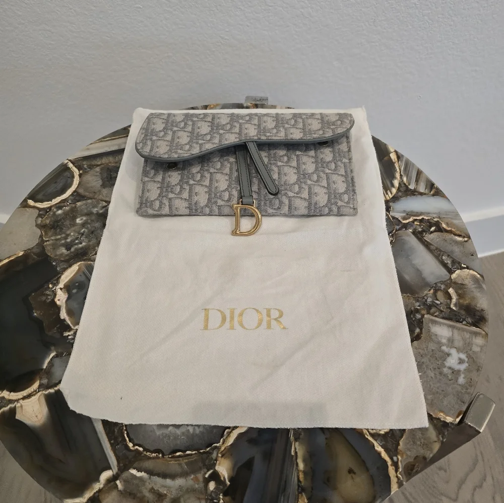 Dior Gray Saddle Crossbody Bag - Picture 3 of 13